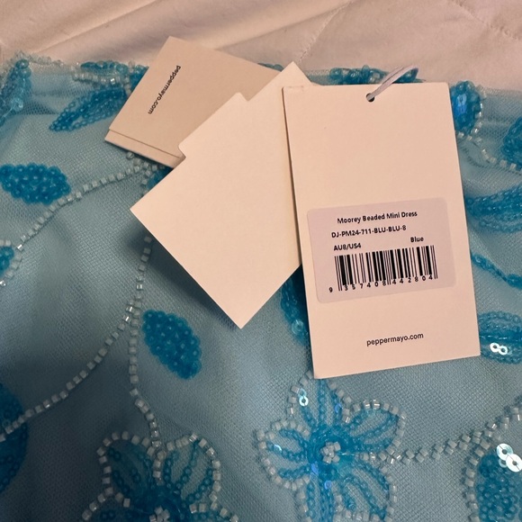 Peppermayo Blue beaded mini Dress - Picture 5 of 8